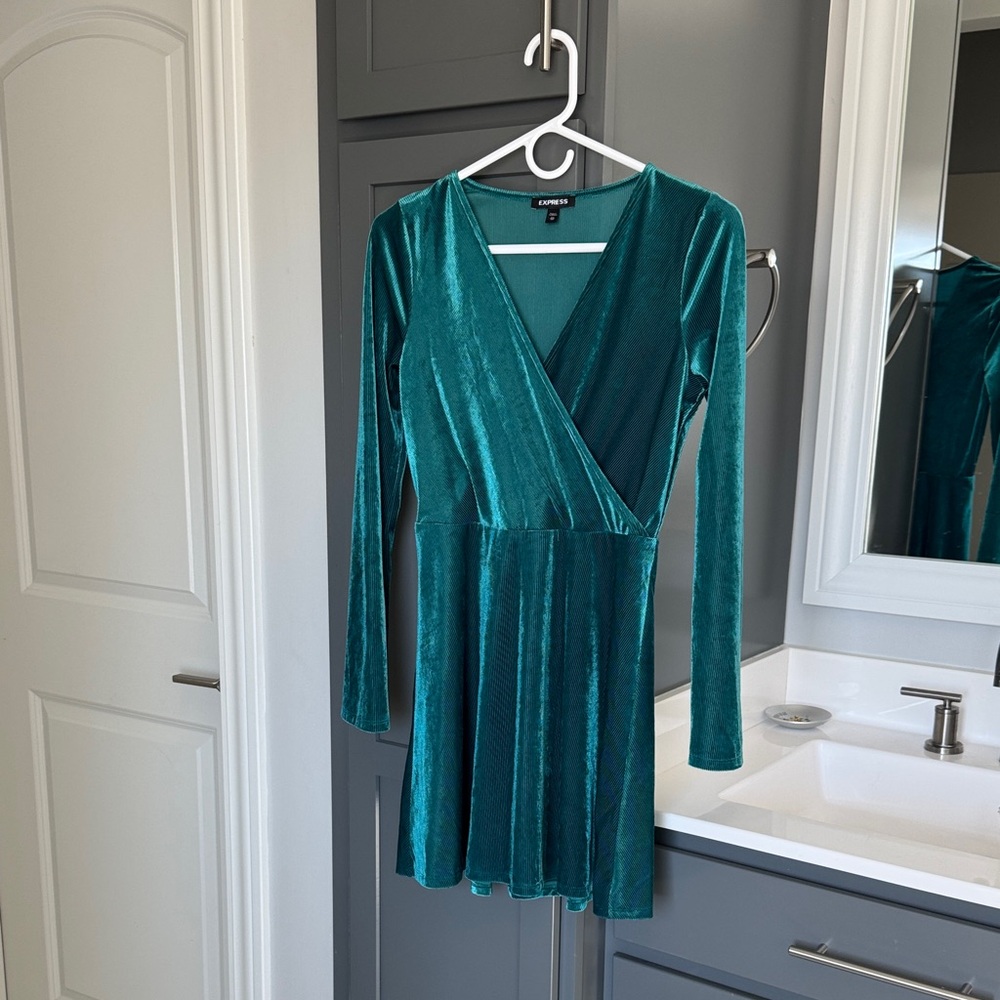 Express Christmas green dress